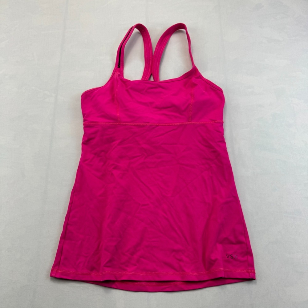 VSX Victoria's Secret Workout Tank Top Womens Small Pink Built-In Bra Stretch